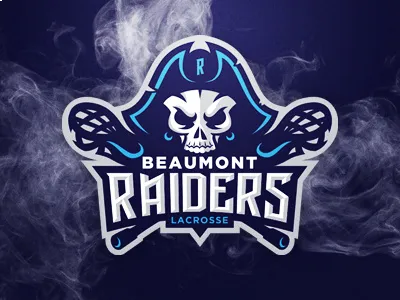 Mascot logo design for Beaumont Raiders lacrosse team created by RexTech Solution