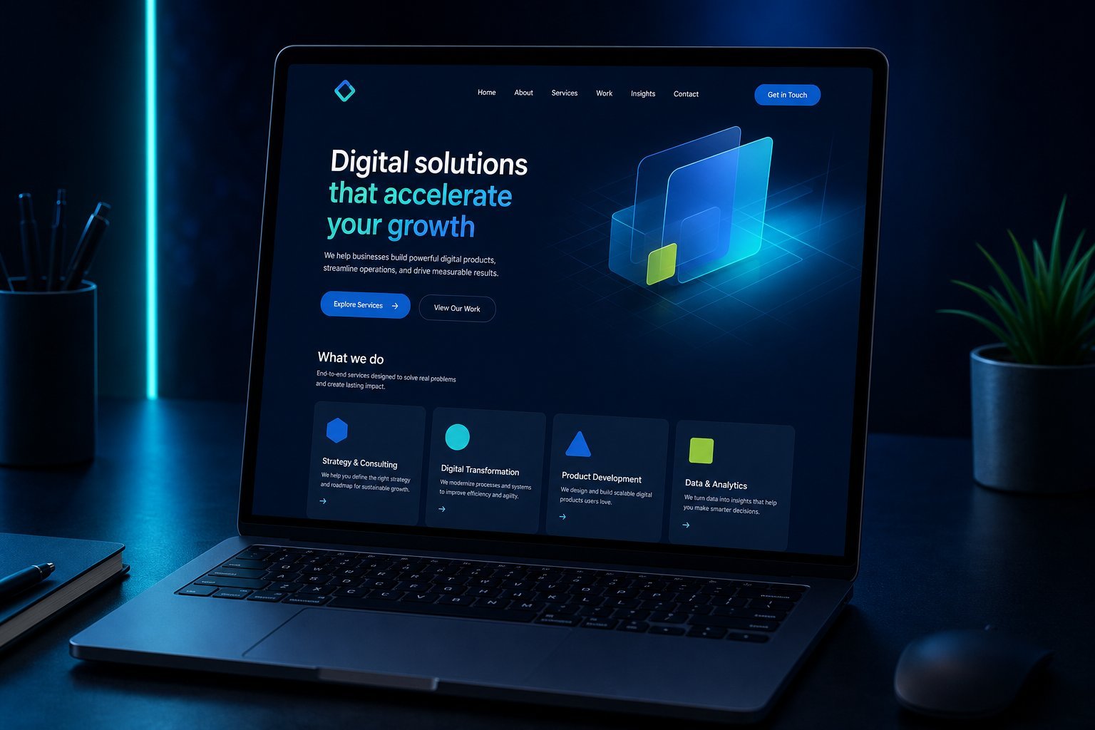 Concept showcase — custom business website design and development by RexTech Solution